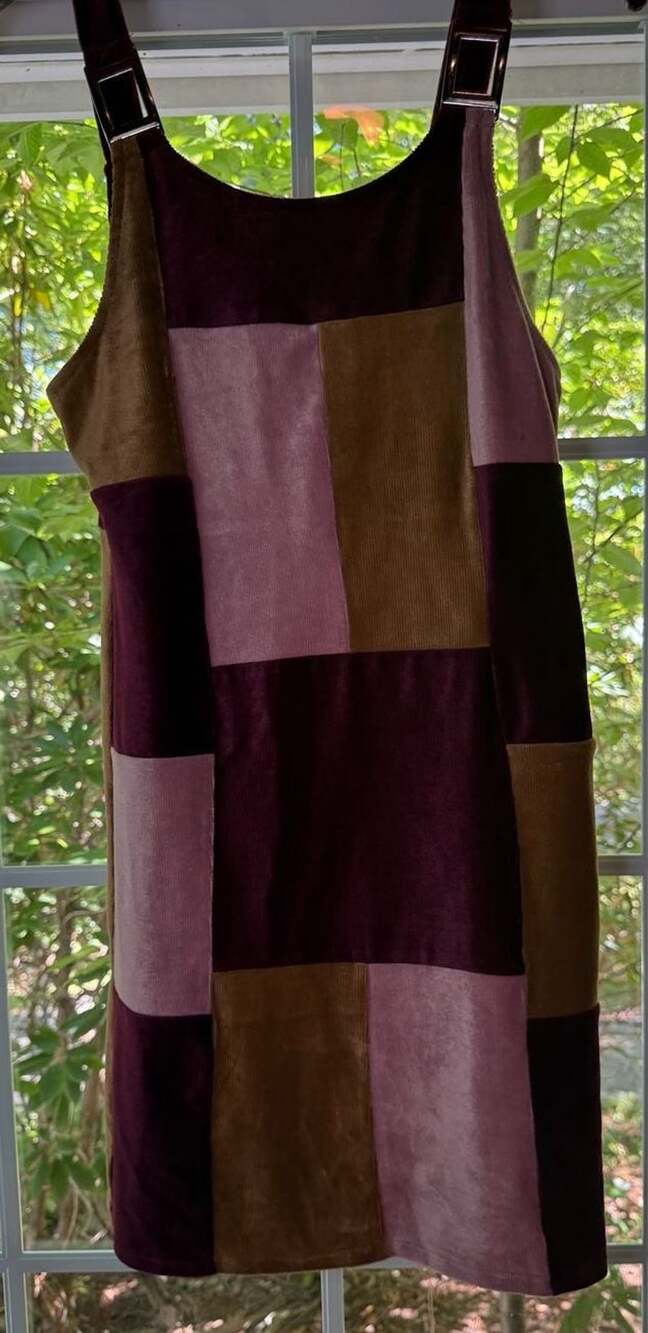 Beautees Patchwork Corduroy Overall Dress Size 14